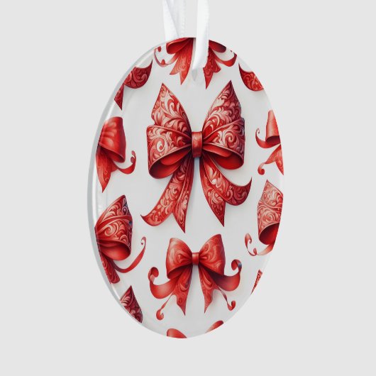 Red Christmas Bows Ornament (voorkant)