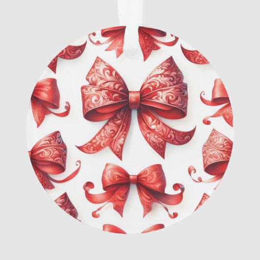 Red Christmas Bows Ornament (achterkant)