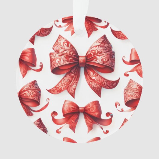 Red Christmas Bows Ornament (voorkant)
