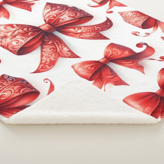 Red Christmas Bows Sherpa Deken (3/4)