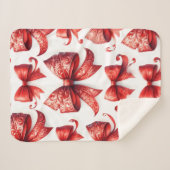 Red Christmas Bows Sherpa Deken (Voorkant (horizontaal))
