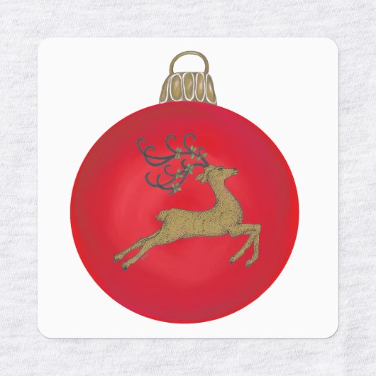 RED CHRISTMAS BUBBLE LABELS (Design 2)