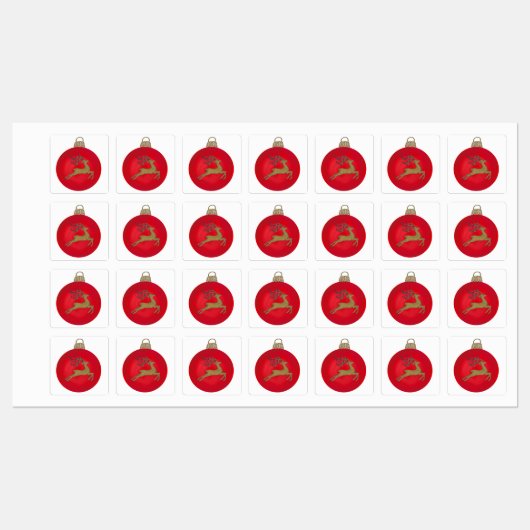 RED CHRISTMAS BUBBLE LABELS (Vel)