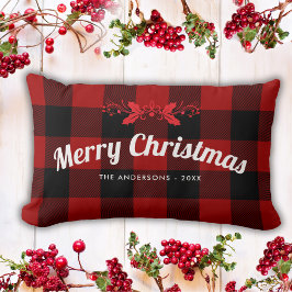 Red Christmas Buffalo Plaid Boerderij Sierkussen Kussen