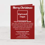 Red | Christmas | Business | Dubbele feestdagenkaa Feestdagen Kaart (Voorkant)