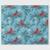 Red Christmas Cardinal Bird Holiday Cadeaupapier (Vlak)