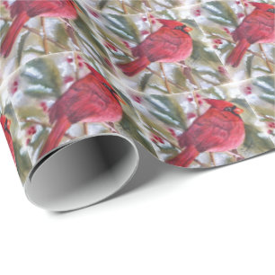 RED CHRISTMAS CARDINAL CADEAUPAPIER