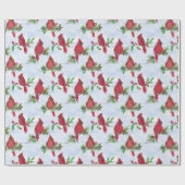 Red Christmas Cardinal Wrapping Paper Religous Cadeaupapier (Vlak)
