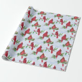 Red Christmas Cardinal Wrapping Paper Religous Cadeaupapier (Uitgerold)