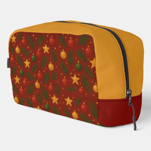 Red Christmas Classic Dopp Kit – Feestelijke Reize Toilettasje (Rechterhoek)