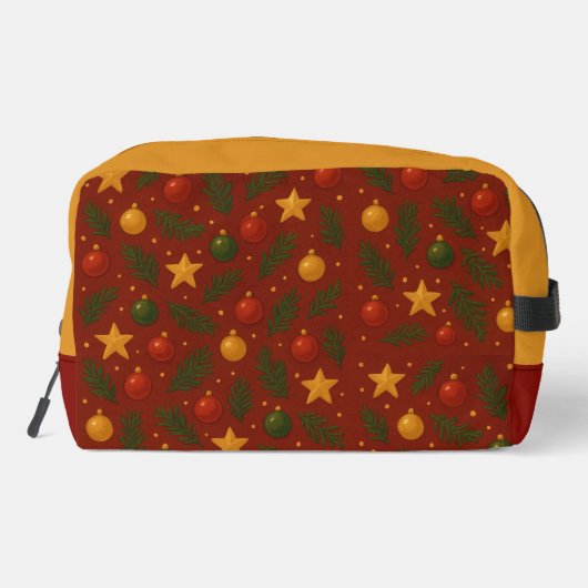 Red Christmas Classic Dopp Kit – Feestelijke Reize Toilettasje (Achterkant)