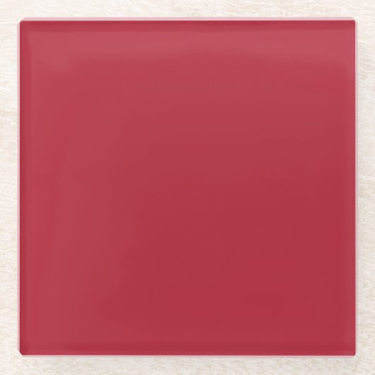 Red Christmas Color Square Glass Coaster Glazen Onderzetter (Voorkant)