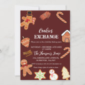 Red Christmas Cookies Exchange Party uitnodiging (Voorkant)