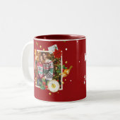 Red Christmas Couple Gift Mug Tweekleurige Koffiemok (Voorkant links)