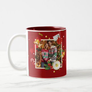 Red Christmas Couple Gift Mug Tweekleurige Koffiemok