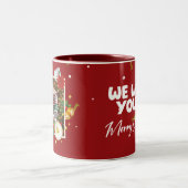 Red Christmas Couple Gift Mug Tweekleurige Koffiemok (Center)