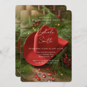 Red Christmas Cowboy Hat Bachelorette Party Kaart (Voorkant / Achterkant)