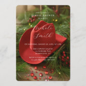 Red Christmas Cowboy Hat Bridal Shower Kaart (Voorkant)