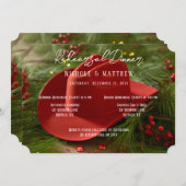 Red Christmas Cowboy Hat Rehearsal Dinner Kaart (Voorkant / Achterkant)