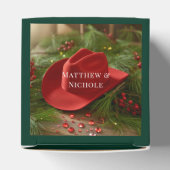 Red Christmas Cowboy Hat Wedding Bedankdoosjes (Bovenkant)