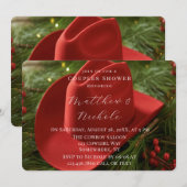 Red Christmas Cowboy Hat Wedding Shower Kaart (Voorkant / Achterkant)