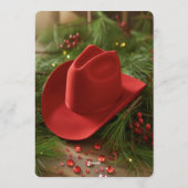 Red Christmas Cowboy Hat Wedding Shower Kaart (Achterkant)