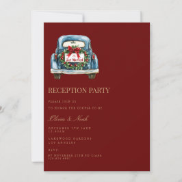 Red Christmas Decor Receptie Uitnodiging Kaart