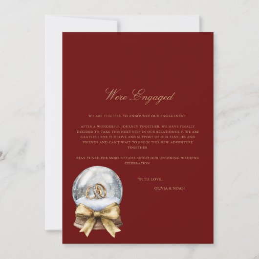 Red Christmas Decor Verloving Kaart (Voorkant)