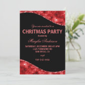 RED CHRISTMAS DISCO SHIMMER CUSTOM KAART (Staand voorkant)