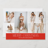 RED Christmas Elegant 6 Collage Fotobericht Feestdagenkaart (Voorkant)