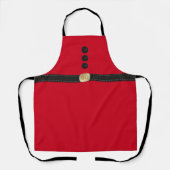 Red Christmas Elf Kostuum Monogram Vakantie Schort (Voorkant)