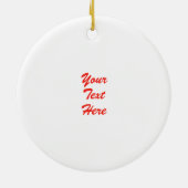 Red Christmas Flamingo Holidays Text round Keramisch Ornament (Achterkant)