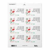 Red Christmas Flamingo verzendlabel (Full Sheet)