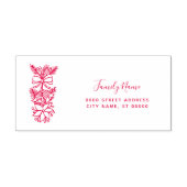 Red Christmas Floral Address Self-inking Stamp Zelfinktende Stempel (Design)