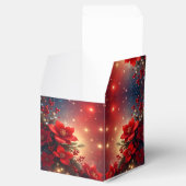 Red Christmas Floral Holiday Favor Box Bedankdoosjes (Geopend)