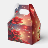 Red Christmas Floral Holiday Gift Box Bedankdoosjes (Achterkant)