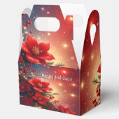 Red Christmas Floral Holiday Gift Box Bedankdoosjes (Geopend)