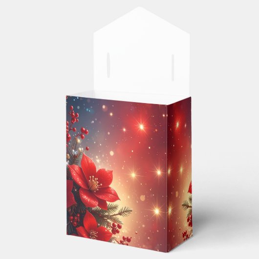Red Christmas Floral Holiday Gift Box Bedankdoosjes (Geopend)