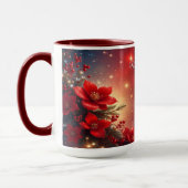 Red Christmas Floral Holiday Mug Mok (Links)