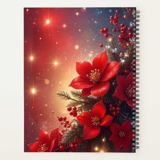 Red Christmas Floral Holiday Planner (Achterkant)