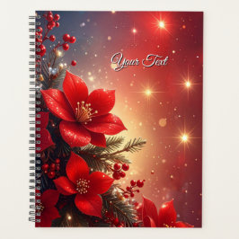 Red Christmas Floral Holiday Planner