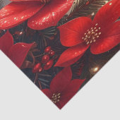 Red Christmas Floral Holiday Tissue Paper Tissuepapier (Detail)
