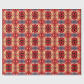 Red Christmas Floral Holiday Wrapping Paper Cadeaupapier (Vlak)
