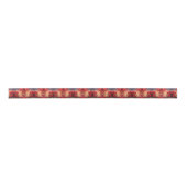 Red Christmas Floral Satin Ribbon Satijnen Lint (Voorkant)