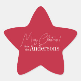 Red Christmas from Family Name Ster Sticker
