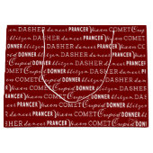 Red Christmas Gift Bag | Santa's Reindeer Groot Cadeauzakje (Voorkant)