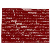 Red Christmas Gift Bag | Santa's Reindeer Groot Cadeauzakje (Achterkant)