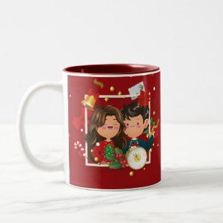Red Christmas Gift Mug Tweekleurige Koffiemok