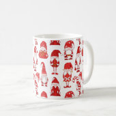 Red Christmas Gnome Character Pattern Koffiemok (Voorkant rechts)