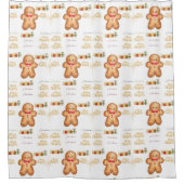 red Christmas  happy day and Christmas Douchegordijn (Voorkant)